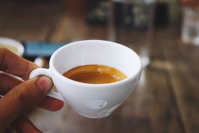 Person holding tea cup