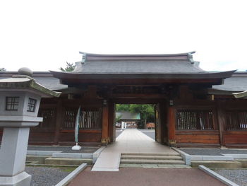 View of temple building against clear sky