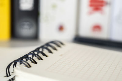 Close-up of book on table