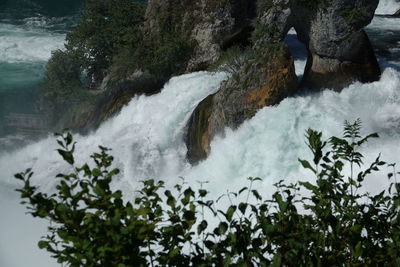 Scenic view of waterfall in winter