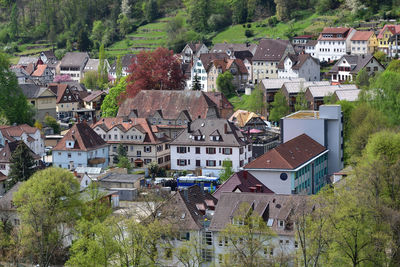 Village in germany on a hillside