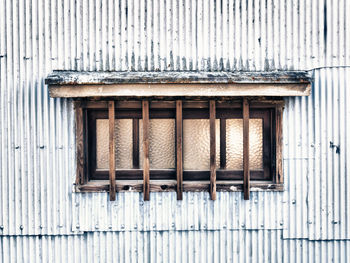 Low angle view of window on building