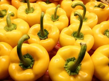 Close-up of yellow bell peppers for sale