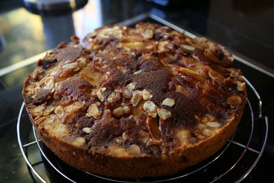 High angle view of cake in plate