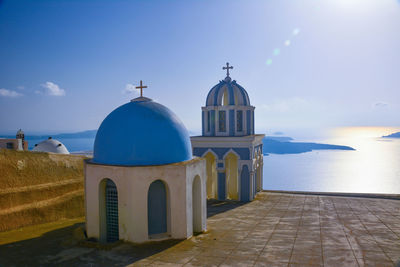 View of church at seaside