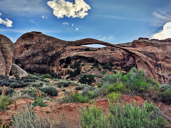 Scenic view of rocky mountains against sky