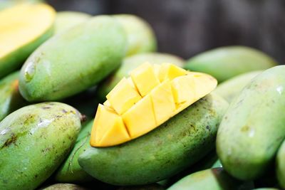 Close-up of fruits for sale at market stall