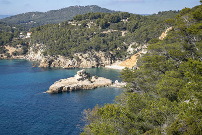 High angle view of bay