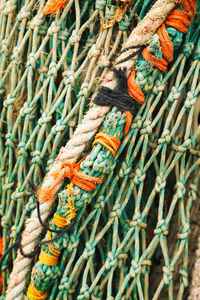 Full frame shot of fishing net