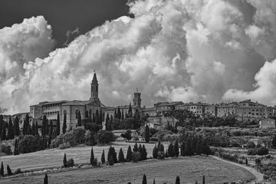 Panoramic view of historic building against sky