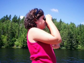 Woman looking at sea