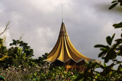 Low angle view of traditional building against sky