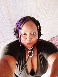 Portrait of beautiful woman at home