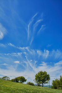 Scenic view of field against cloudy sky