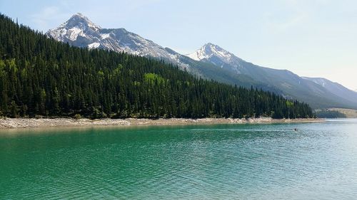 Scenic view of lake against mountains