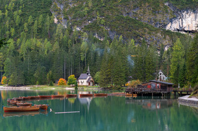 View of boats in lake