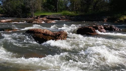 Scenic view of waterfall