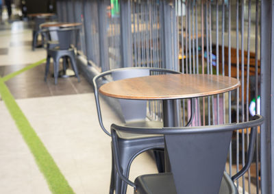 Close-up of empty coffee on table in cafe