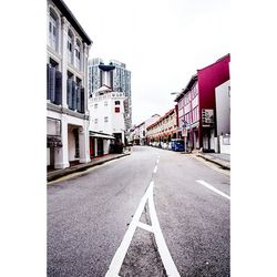 Empty road in city