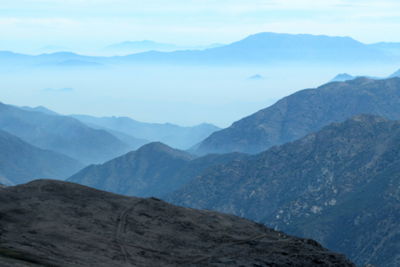 Scenic view of mountains against clear sky