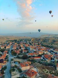 High angle view of cityscape against sky