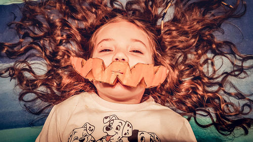 Portrait of girl lying down