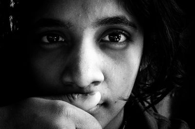 Close-up portrait of beautiful woman