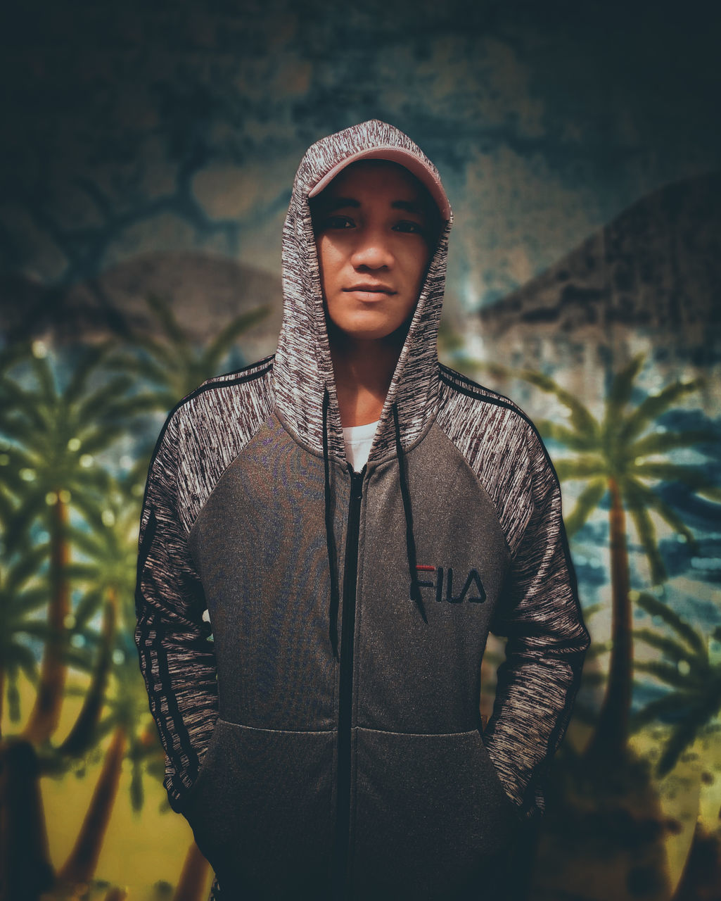 one person, portrait, standing, clothing, adult, front view, young adult, waist up, lifestyles, serious, jacket, looking at camera, fashion, nature, looking, men, person, leisure activity, human face, outdoors, casual clothing, focus on foreground, hoodie, hood