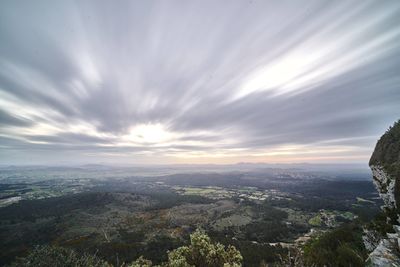 High angle view of landscape against sky