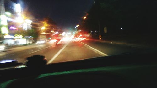 Traffic on road at night