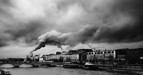 View of river against cloudy sky