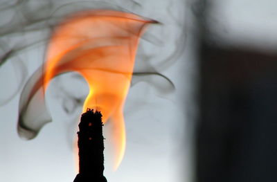 Extreme close-up of burning candle