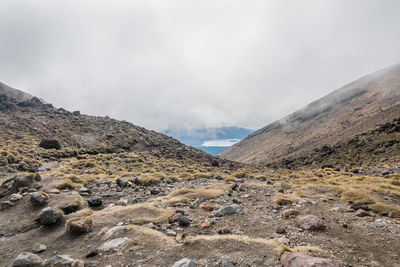 Scenic view of rocky mountains against sky