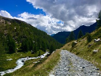 Scenic view of mountains against sky