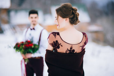 Woman looking at camera