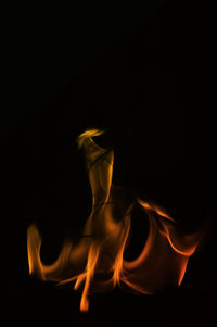 Close-up of bonfire against black background