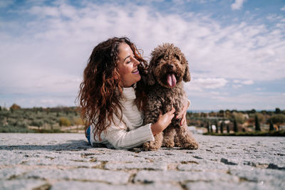 Young woman with dog