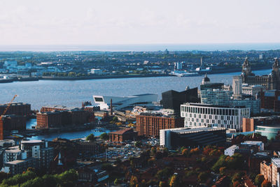 Cityscape with river in background