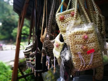 Close-up of stuffed toy hanging