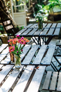 Close-up of flower pot on table