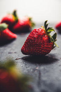 Close-up of strawberry on table