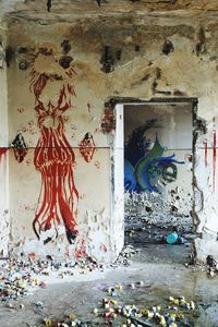 Close-up of abandoned door
