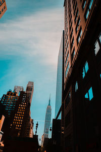 Low angle view of buildings in city