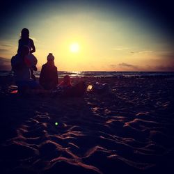 Scenic view of sea at sunset