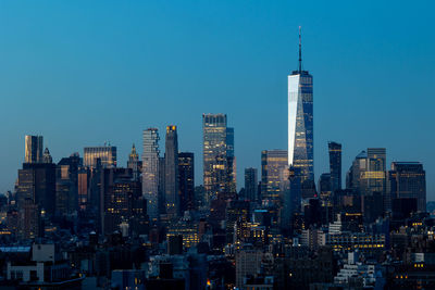 Lower manhattan skyline at night