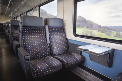 Empty seats in train