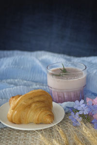 Close-up of breakfast on table