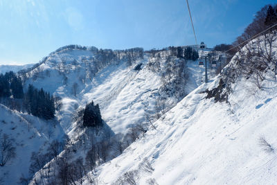 Snow covered mountain against sky