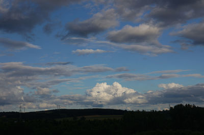 Scenic view of silhouette landscape against sky during sunset