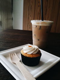 Close-up of cupcakes on table